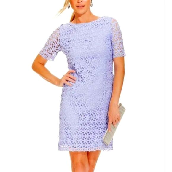 Tahari Dresses & Skirts - New Tahari Purple Floral Lace Overlay Dress 10